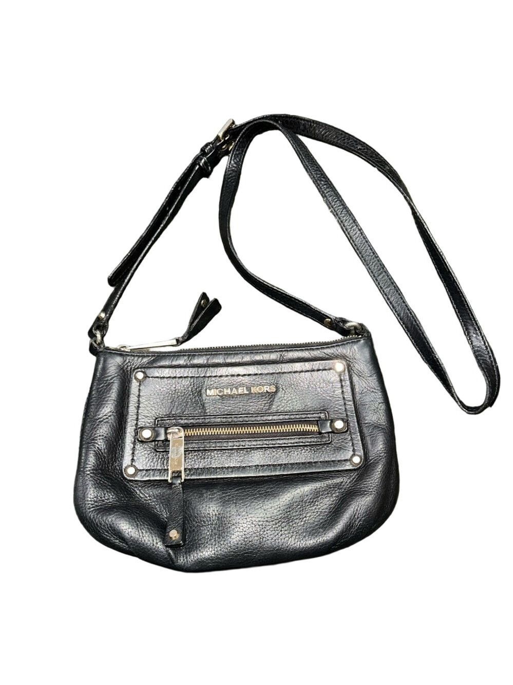 Michael Kors Black Leather Crossbody Bag